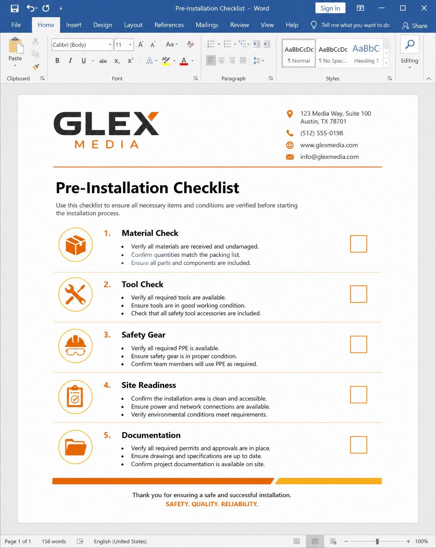 Pre-Installation Checklist